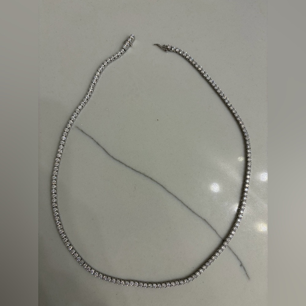 Elegant Silver Moissanite Tennis Chain, 3mm, 18 inches